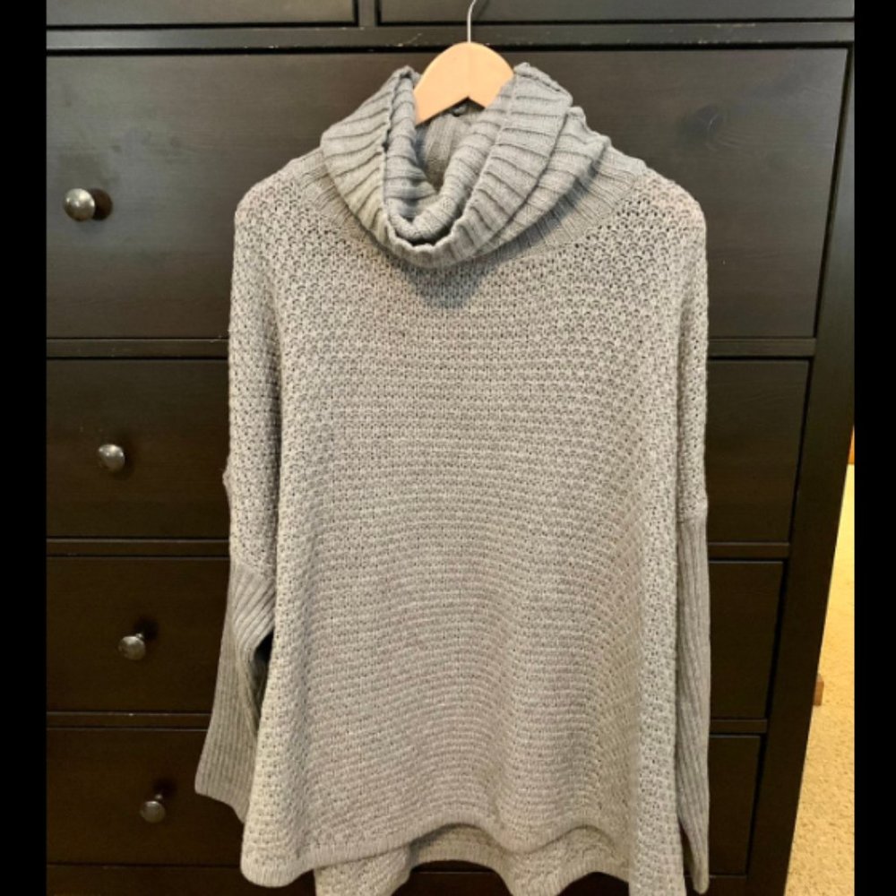 Grey cowl neck maternity sweater